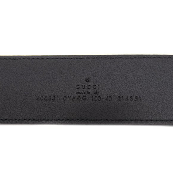 Gucci Marmont Gg Leather Black with Shiny Buckle 100 40 406831 (5906) Belt